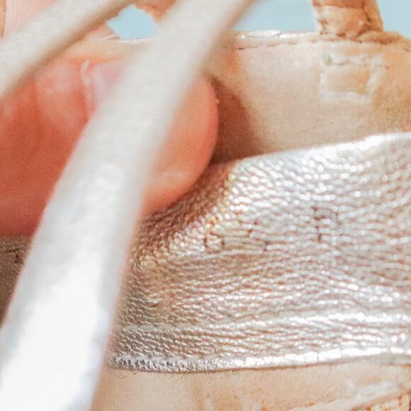 Stuart Weitzman Strappy Metallic Gladiator Style Flats Size 6.5 - Picture 5 of 5